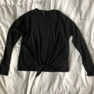 Girls Black Cropped Shirt